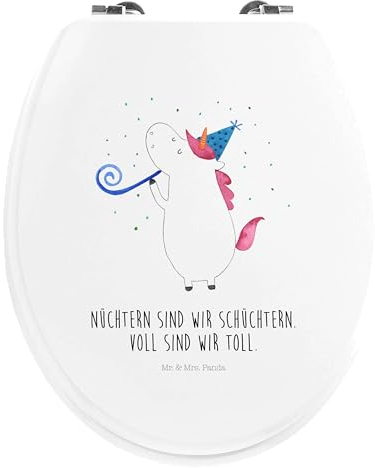 Mr. & Mrs. Panda Motiv WC Sitz Einhorn Party - Geschenk, Toilettendeckel, WC-Sitz, Toilette, Klobrille, Unicorn, Klodeckel, Einhörner, Einhorn Deko,