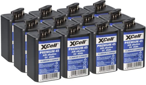 XCell 4R25 Konstant 45 – 12er Pack 6V/45Ah Batterien – Konstante Helligkeit Für Baustellenleuchten, Blinklampen & Warnbaken – Langzeitstabil,