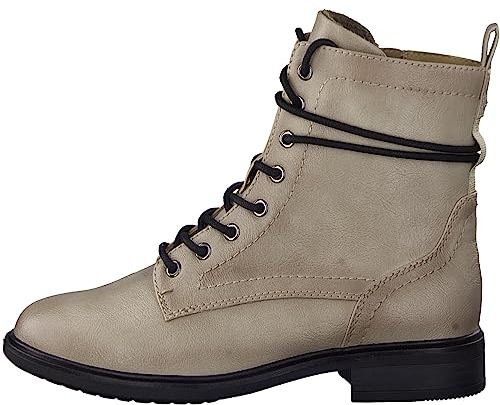 Jana Damen Stiefeletten zum Schnüren Flach mit Schnürsenkeln und Reißverschluss Weite H Mehrweite, Grau (Stone), 40 EU
