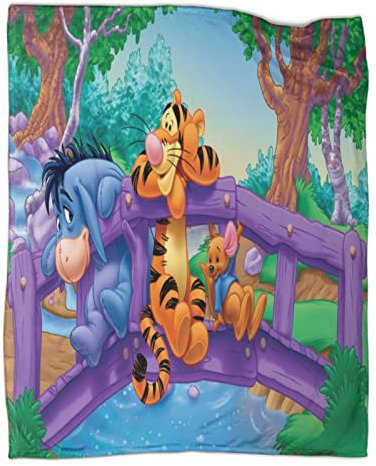 Winnie Puuh Flanell Decke,Kinderdecke 3D Drucken Microfaser Flauschig Weich Warm Plüsch Wohndecke Fleece Tagesdecke Decke Für Sofa Und Bett 40x50inch(100x130cm)