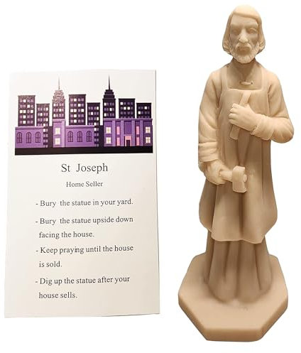 Cyberlight St. Joseph Statue zum Verkauf Haus Kit Saint Joseph Figur zum Schutz des Hauses mit Anleitung (evtl. nicht in deutscher Sprache) und Hausgebet Komplettset