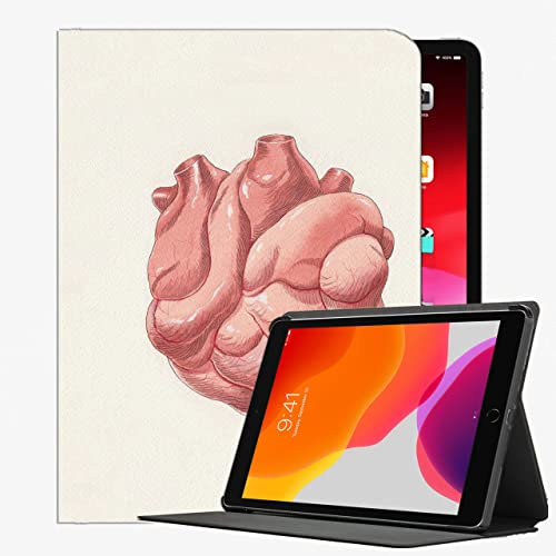 YENDOSTEEN Hülle für iPad 10.2 (9. Generation/8. Generation/7. Generation) mit stifthalter Auto Schlaf/Wach,Digitale Kunst Herzkunst mit Auto Schlaf-/Aufwachfunktion