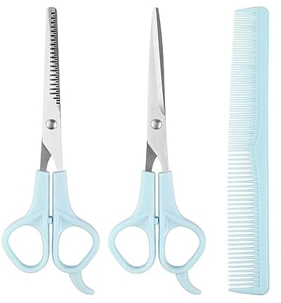 JOCXZI Hundepflege-Schere,Hundeschere, Profi Fellschere Hunde Set, Katzen Hundepflege Effilierschere,für Fellpflege Hund Katze Haustier Bringen Sie einen Kamm mit, um Tierhaare zu glätten(3 PCS)