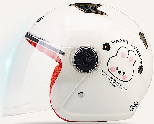Kinder Motorradhelm Jungen und Mädchen Rollerhelm ECE-Zulassung Mofa Helm jethelm mit Sonnenblende Fahrradhelm Komfortable Schutzhelme für 4 Jahre - 9 Jahre Kid D,50-55CM