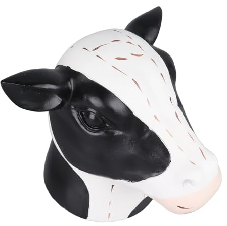 Cyrank Brillenhalter, Schwarz-weiß, Dekorativer Kuhkopf Mit Brillenstatue, Tier-Sonnenbrillen-Ausstellungsständer, Kunstharz, Stabiler Brillenständer Für Den Eingangsbereich, Büro