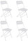 Pack 4 Sillas Plegables Blancas Apilables Resistentes Para Interior Exterior | Asiento Ergonómico Plástico Reforzado Estructura Acero Antideslizante | Uso Oficina Comedor Eventos Camping | Hasta 120kg