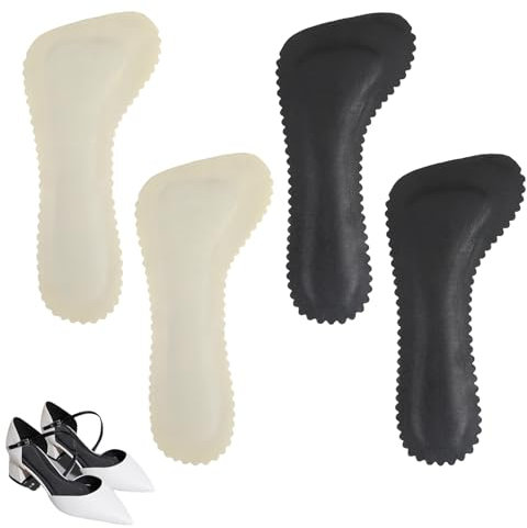 2 Pairs Insoles for Sandals Self- Adhesive Sweat Absorbing High Heel Insole Comfort Breathable Non-Slip Thin Foot Pain Cushion Inserts Insoles Stick on Shoe Soft Feet Pads for Women Boot Heels