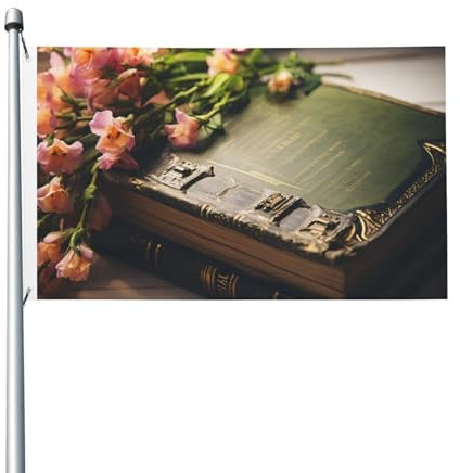 COULPER Flaggen, 90 x 152 cm, doppelseitige Flagge mit Messingösen, Banner, Dekoration, altes Buch, Willkommensflaggen, 200D strapazierfähiges Polyester, Banner, große Flaggen für Ferienhof