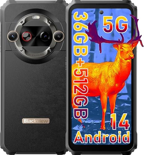 JEXUUD Blackvie 5G BL9000 Rugged Phone 24GB+512GB IP68/IP69K 6.78 2.4K FHD+ Dual Display 50MP 8800mAh 120W Android 13 NFC Smartphone(Black 