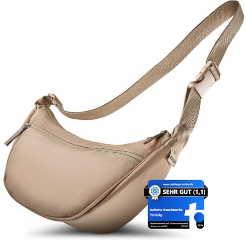 Yelobåg Isolierte Umhängetasche | Festival Moon Bag | Crossbody sling bag wasserfest | Stylische Schultertasche mit verstellbarem Gurt | Bauchtasche mit Isolierung | Unisex Handtasche