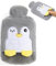 Dasellfa Wärmflasche Handwärmer Wärmeflasche, Wärmflasche mit Bezug，Wärmflasche Tier für Kinder und Erwachsene, Warmflasche mit Flauschig Bezug, Geschenke, zur Schmerzlinderung (Grey qie, 2000ml)