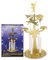 Knox Vintage Deko Lichter-Glockenspiel - Kerzenständer aus Metall, Gold – Weihnachtliche Dekoration mit 4 Kerzen - Höhe 25 cm - Nostalgische Wohnzimmer- und Tischdeko für Advent und Weihnachten