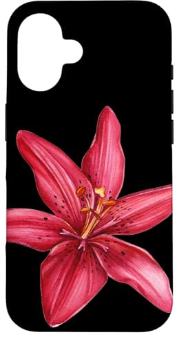 Red Flowers Blooming Tiger Lily Watercolor Floral Lover Case for iPhone 16