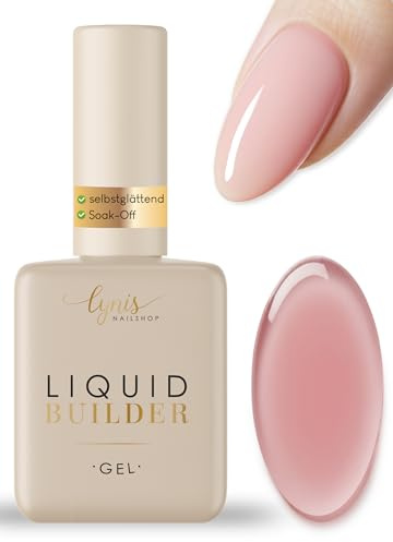 Liquid Builder Gel als Builder in a Bottle Gel für Nägel 10ml · CREAMY ROSE · Aufbaugel aus der Flasche für Naturnagelverstärkung & Aufbau · Lynis-Nailshop.de