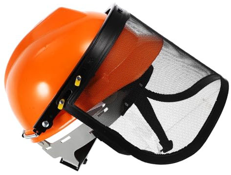 ANDRESLAD Lawn Mower Hat Strimming Helmet Visor Safety Cap Orange Hard Hat Protos Helmet