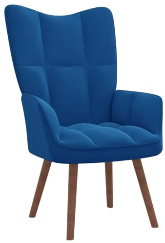 Brokky Relaxsessel Sessel Wohnzimmer Relax Sessel Lounge Sessel Relaxstuhl Sessel Wohnzimmer Relax Wohnzimmer Sessel Blau Samt / 328061