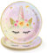 PARTY GO Lot de 16 assiettes à dessert en carton sur le thème de la licorne - Décorations de fête d'anniversaire pour filles