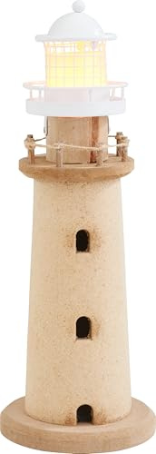 VBS Leuchtturm Haven Light Holzdeko 28 cm MDF Holz Metall Kunststoff