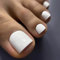 DMQ White Press on Toes Nails Short Square, 24Pcs French False Toenails, Cute Solid Color Fake Toe Nails with Glue, Summer Glossy Gel Stick on Glue on Toenails Acrylic for Decoration
