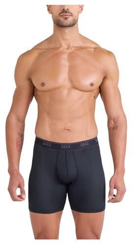 Saxx Underwear Co. Quest Herren-Boxershorts, schnelltrocknend, Netzstoff, Schwarz, XX-Large