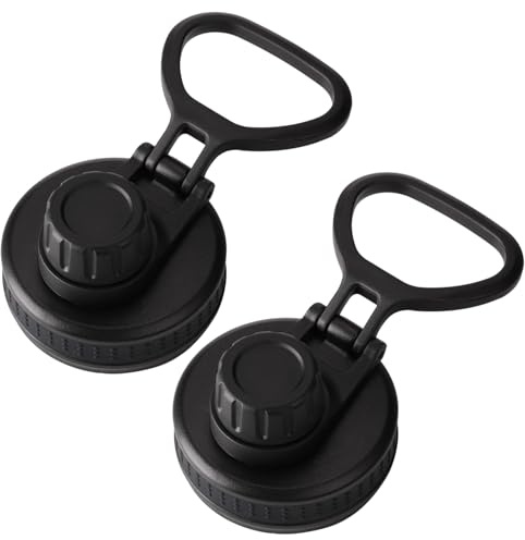 Pesoncarl 2Pcs Wide Mouth Water Bottle Lid, Leak-Proof Water Bottle Lid with Flexible Handle, Glossy & Smooth Spout BPA Free Replacement for Sports Bottles, sports