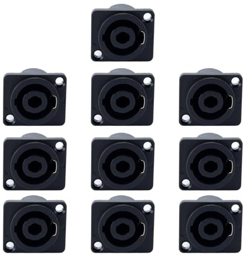 Hoite 10 conectores jack hembra de 4 pines para amplificador de altavoz de audio profesional, cable HDMI, montaje en panel.