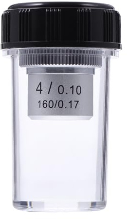 CATIEBYE Laboratory Achromatic Microscope Objective Lens 4X Steel Biological Lens Increased Contrast and Precision Machining