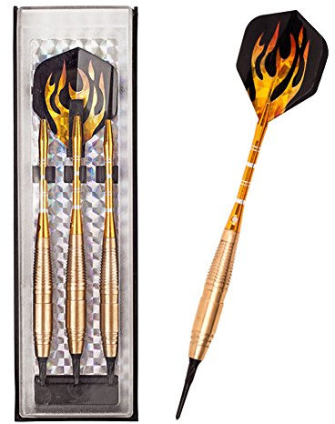 Spove Soft Tip Darts Set – 20 Gramm – Messing-Barrel Aluminium Darts Schäfte für elektronische Dartscheibe, gold