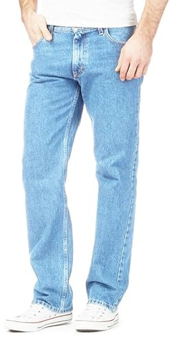 Mens Original 100% Cotton Jeans Plain Straight Leg Heavy Duty Denim Wash Boys Jean Classic Designer Stretch Fit Casual Work Wear Zip Fly Belt Loop Pants Pocket Trosuers Sizes 30-50(Light Blue, 46/27)