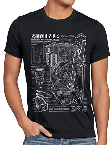 style3 Geisterjäger Protonenstrahler Blaupause Herren T-Shirt Proton Pack