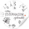 Ostersticker vom Osterhase gebracht - 24 selbstklebende Aufkleber mit Blumen im DIY Bleistift Design, Weiß Grau Rot, zum Ostergrüße Verzieren