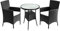 Casaria® Polyrattan Gartenmöbel mit Tisch 2 Stühle inkl. 7cm Auflagen 5mm Sicherheitsglas Wetterfest Modern Outdoor Terrasse Balkon Sitzgruppe Möbel Set