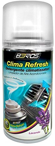 BROS PULITORE IGIENIZZANTE Spray CLIMATIZZATORE Auto SUV Furgone Camper Camion - Trattamento Professionale - + 1 Adesivo da pc Ricambi Auto Europa Gratis (Igienizzante Clima - Lavanda)