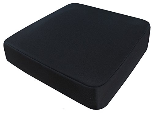 Kaltschaum Sitzkissen 40 x 40 x 10 cm SCHWARZ Erhöhungskissen Schaum Sitzpolster Sitzerhöhung für Rollstuhl Stuhl LKW Bürostuhl Chefsessel Kissen Stützkissen Gesäß günstig (Mit Bezug)