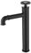 SHUGUANG Rubinetto Bagno Lavabo in Ottone, Alto Miscelatore per Lavabo Monocomando Rubinetti Bagno Installazione in Coperta Miscelatore Bagno con Acqua Fredda e Calda, Stile Industriale,Nero