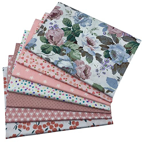 EDGEAM Baumwollstoff Meterware Stoffpaket Patchwork Stoff Baumwolle Stoffe zum Nähen 7 Stück 50 x 45 cm für Nähstoffe DIY Handwerk Scrapbooking (Art-7-C, 50 x 45 cm)