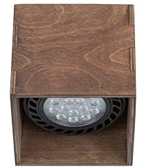 Licht-Erlebnisse Quadratischer Deckenspot Holz B:12,5cm klein kompakt GU10 Deckenleuchte Spot Flur Wohnzimmer