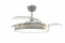 Bastilipo - ESTORIL NIQUEL, Ventilador techo de 3 palas retractiles, motor DC, mando a distancia, Luz LED 3 colores, 105 cm, color acero c