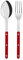 SABRE PARIS - Bistrot 2Pc Serving Set - Serving Spoon - Serving Fork - Premium Stainless Steel - Burgundy