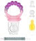 Vicloon Ciuccio per Frutta, Kit 6PZ Ciuccio per Alimenti con 3 Ciuccio in Silicone, 1 Clip per Ciuccio, 1 Spazzola in Spugna, Ciuccio Frutta Neonati con Sonaglio, Allevia il Dolore alle Gengive, Viola