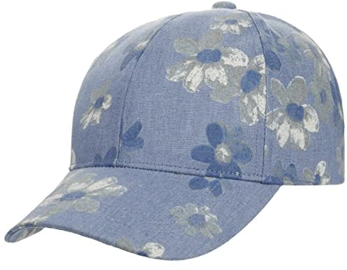 Lipodo Jeans Flowers Holiday Cap Damen One Size 55-60 cm - Baseballcap mit Baumwolle - Basecap mit Klettverschluss - Frühjahr/Sommer blau One Size