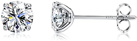 MILACOLATO CZ Boucles d'Oreilles Argent 925 Pour Femme Homme, Longues Boucles d'Oreilles Clou Arc-En-Ciel Avec Zirconium Aurora, Argent/Or/Or Rose Cuff CZ Sleeper Oreille Piercing Hypoallergénique 5mm