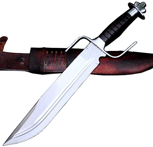 Großes Bowiemesser-35 cm Lange Klinge Norseman Bowie-Überlebens- und Kampfmesser-Handgefertigtes Messer aus Nepal-Kurzschwert-großes Messer-geschmiedete Schwerter