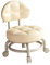 Fenteer Niedriger rollender Sitz-Rollenhocker, Mehrzweck-Sofa, Fußstütze, Make-up, Schuhwechsel mit Rückenlehne, Pediküre-Hocker für Büro, Küche, Fitness, Beige