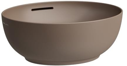 LAUFEN Il Bagno Alessi Waschtisch-Schale, mit Überlauf, 45x40cm, inkl. Ablaufventil Klick-Klack, H8189761881091, Farbe: Kaffee matt