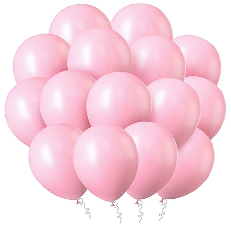 Ainiv 60pz Palloncini Rosa Macaron Palloncino Rosa Pastello Lattice Elio Palloncino Festa 30cm Nascita Bimbo Ragazze Compleanno Festa Battesimo Baby Shower Compleanno Festa Decorazione
