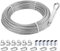 hannger Cavo Acciaio 5mm, Cavo in Acciaio Inox, 30 m, 7x19 Fune Metallica, Corda in Acciaio con Occhielli per Zipline,Tiranti, Trazione, Giardinaggio