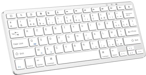 Clavier Bluetooth,clavier sans fil pour iPad/iPad Air/iPad Pro/iPad Mini,iPhone,tablette,smartphone,ordinateur portable,Windows/Android/iOS,clavier Bluetooth sans fil rechargeable ultra fin