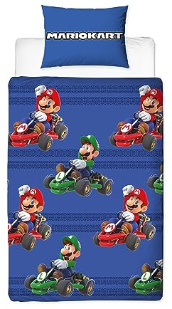 Super Mario - Dekbedovertrek - Eenpersoons - 140 x 200 cm - Polyester