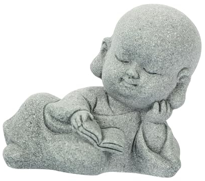 Cabilock Décoration D'aquarium Gadgets De Voiture Petite Statue De Bouddha Décor De Moine Exquis Bouddha Jardin Zen Figurine De Moine Exquise Poisson Pupitre Grès Produits Menagers
